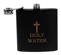 GRIRIW Botella de Acero Inoxidable para Licor Cruz, Petaca Portátil 1 Pieza para Exterior, Matraz de Metal Resistente y Cantimplora para Whisky y Alcohol, Uso Cristiano y Color Aleatorio