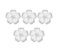 GRIRIW Botones Decorativos de Ropa Multifunción Cristales en Forma de Flor, 2.5 Cm de Aleación de Zinc Color Blanco Brillante, 5 Unidades, Accesorios para Costura y Bricolaje