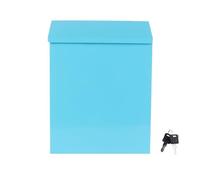 GRIRIW Buzón de Correos de Hierro Estilo Europeo Azul, Caja Creativa para Cartas y Sugerencias, Resistente para Uso Doméstico Accesorio Decorativo
