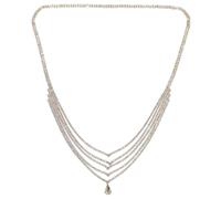 GRIRIW Cadena para la cabeza con colgantes de lágrimas y borlas, joyas para el cabello de novia en aniversarios y San Valentín, diseño multi capa cómodo dorado
