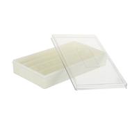 GRIRIW Caja de Almacenamiento para Portaobjetos de Inmunohistoquímica de Plástico Beige con Tapa, Diseño Rectangular Prueba de Humedad para Laboratorio E Investigación