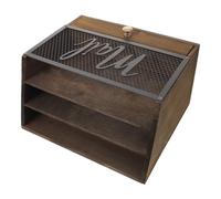 GRIRIW Caja De Archivo De Madera Retro Bandeja De Cartas De Madera Organizador De Correo De Oficina Organizador De Correo Para El Hogar Archivador De Escritorio Clasificador De