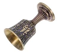 GRIRIW Cáliz de Vino Retro Color Bronce con Grabado Tradicional Fu Copa Pequeña para Bebidas Individuales para Celebraciones y Rituales Culturales