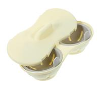 GRIRIW Cazador de Huevos para Microondas Tapa Molde de Plástico PP Reutilizable Color Beige para Cocinar y Escalfar Huevos al Vapor Utensilio de Cocina Práctico para Horno Reutilizable