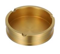 GRIRIW Cenicero Redondo de Latón Cepillado para Mesa Decorativo y Versátil para Hogar Oficina y Patio Elegante Soporte para Cenizas y Accesorios de