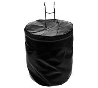 GRIRIW Cesta Delantera Plegable para Bicicleta con Tapa y Cremallera Lona Negra con Base Rígida con Banda Reflectante para Almacenamiento Seguro y Transporte de Verduras y Accesorios