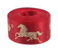 GRIRIW Cinta Roja de Poliéster 2,5 Cm X 4,57 M para Envolver Regalos y Ramos, Cinta Decorativa Símbolo Fu del Año del Caballo 2026, Adecuado para Manualidades y Decoración Festiva del Año