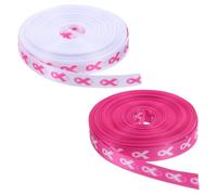 GRIRIW Cintas Decorativas para Envolver Regalos 2 Rollos 1 CM X 9 M Cinta de Concientización Cáncer de Mama Rosa y Blanca para Manualidades Fiestas y Recaudación de Fondos