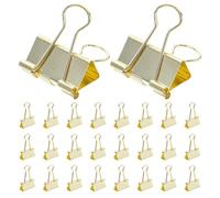GRIRIW Clips Metálicos Dorados 25 MM Pack 48 Unidades Cierre Firme para Documentos Clips para Carpetas Oficina y Recortes Sujetadores Multiusos para Hogar Escuela y Oficina