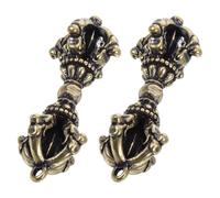 GRIRIW Colgante ceremonial tibetano vintage de latón dorado, pack de 2, amuleto místico para meditación y coleccionistas