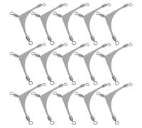 GRIRIW Conector Giratorio de Pesca 3 Vías de Acero Inoxidable 15 Piezas Resistente a Agua Salada Accesorio para Aparejos de Pesca en Río y Mar Eslabones Giratorios para Señuelos