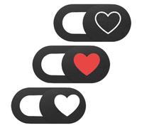 GRIRIW Cubierta de Lente de Cámara Web para Laptop y Tablet Diseño de Corazón, Material Abs, 3 Piezas, Tapa Deslizante para Proteger Tu Privacidad y Seguridad Digital
