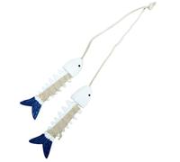 GRIRIW Cuerda para Cortina De Sujeción Mediterránea Diseño De Madera En Forma De Pez, Estilo Vintage, Resistente, para Sala y Dormitorio, Decorativa