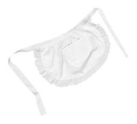 GRIRIW Delantal de Mujer de Algodón Medio con Bolsillo en Color Claro, Encaje Floral, Cintura Ajustable para Cocina, Servidoras y Disfraces, Delantal Clásico y Funcional para Uso