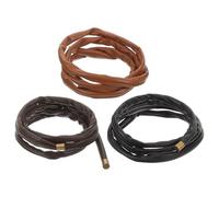GRIRIW Diademas Trenzadas de Cuero Pu 3 Piezas para Mujer y Niña, Bandas Cabello Largas Accesorio Elegante para Crear Peinados Diarios Fiestas