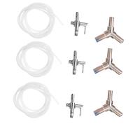 GRIRIW Distribuidor para Bomba de Oxígeno de Acuarios 9 Piezas Acero Inoxidable Conector para Pecera Kit Válvula Antirretorno Mangueras Flexibles Accesorios para Tanque de Cría