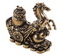 GRIRIW Estatua de Caballo de Latón Pequeña para Decoración del Hogar Figura de Animal Metálica Pulida Escultura Simbólica Feng Shui Año 2026 Adorno Vintage para Salón o Escritorio