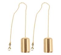 GRIRIW Extintor de Mecha Dorado en Forma de Campana Pequeño 2 Piezas, Accesorio de Latón para Apagar Llama de Vela Seguro y Decorativo, Adecuado para Velas Aromáticas Frasco en