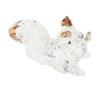GRIRIW Figura de Ardilla de Cristal Dorado Pisapapeles Decorativo de Otoño Centro de Mesa para Acción de Gracias y Cumpleaños Adorno de Animal de Cristal para Decoración del Hogar