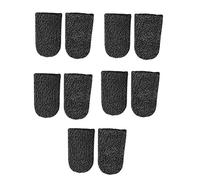 GRIRIW Fundas para Dedos para Juegos de Móvil 10 Piezas Negras Transpirables de Cobre Ultra Finas 18 Hilos Talla Única Cubiertas Táctiles Antideslizantes para Controlador Portátil