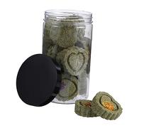 GRIRIW Galletas Molares Naturales para Mascotas Snacks Saludables para Hámsteres Conejos y Cobayas Masticables Nutritivos Tarro De Pasto Natural