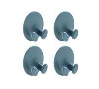 GRIRIW Ganchos Adhesivos Ovalados para Enchufe 4 Unidades Azules, Organizador Multifunción para Cables y Colgador de Llaves, Soporte sin Taladro para Baño y Cocina, Gancho para Tapones