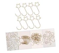 GRIRIW Ganchos de Metal para Colgar Navidad 60 Unidades en Forma de Estrella Dorada 10X50Mm Multifuncionales para Decoración Navideña y Uso Doméstico