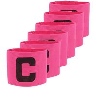 GRIRIW Juego 6 Brazaletes de Capitán de Fútbol Rosa Fucsia Banda Elástica Ajustable Anticaída para Entrenamiento y Competición Juvenil y Adulto, Accesorio Deportivo para Liderazgo