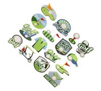 GRIRIW Juego de 16 Parches Bordados Termoadhesivos Verdes Dibujos Animados de Golf, para Aplicar en Camisas, Gorras, Mochilas y Ropa Deportiva