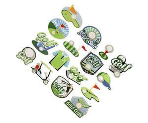 GRIRIW Juego de 16 Parches Bordados Termoadhesivos Verdes Dibujos Animados de Golf, para Aplicar en Camisas, Gorras, Mochilas y Ropa Deportiva