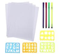 GRIRIW Juego de Plantillas Adecuado para Juguetes Interactivos Stencil de Números y Letras en Plástico Resistente Estudiantes Entre Padres E Hijos