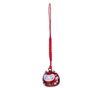 GRIRIW Llavero de Gato Suerte Japonés Campana de Cobre y Diseño Omamori para Mochila, Amuleto Fortuna y Accesorio Decorativo para Mujeres