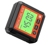 GRIRIW Mini Transportador Digital Medidor de Ángulos Caja de Nivel Negro, Pantalla 0.05°, Rango 2x180°, Compacto y Versátil para Medición Precisa en Obra
