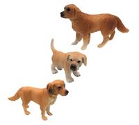 GRIRIW Modelo Decorativo de Mascota Perro Golden Retriever Miniatura 3 Piezas Figura de Cachorro Realista de PVC sin Decoloración Adorno para Escritorio y Decoración de Hogar