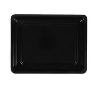 GRIRIW Molde para Hornear Esmaltado Negro Brillante, Bandeja Rectangular de 37.5x27.5x2.5 Cm, Apta para Horno Eléctrico Inducción, Adecuado para Cocinar Carnes, Verduras y Panadería