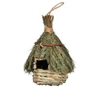 GRIRIW Nido de Pájaro Colgante Tejido a Mano Hierba Marina, Resistente y Fácil de Colgar, Decoración Natural para Jardín y Alféizar Diseño en Forma de Cueva