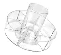 GRIRIW Organizador de Maquillaje Giratorio 360 Grados de PS Transparente y Resistente Múltiples Compartimentos para Baño o Cocina