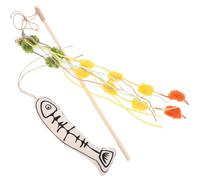 GRIRIW Palo de Juguete Interactivo para Gatos con Varilla de Madera y Bola de Lana con Catnip, Accesorio Ligero Que Estimula el Sentido y Reduce el Aburrimiento Estilo Varios Estilos