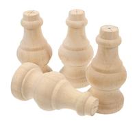 GRIRIW Patas de Madera Maciza Redondas para Muebles 6x12 Cm, 4 Unidades, Reemplazo para Sofá y Armario, Patas Decorativas Rústicas para Gabinete y Mesa, Elevadores Funcionales para Hogar