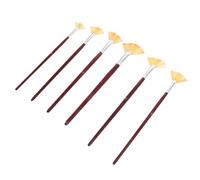 GRIRIW Pinceles Abanico Multifunción Mango de Madera Set de 6 para Pintar y Cerdas de Nylon, Pinceles Portátiles Absorción y Agarre Cómodo para Acuarela para Pintura Artística