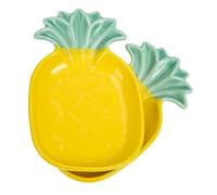 GRIRIW Platos de Cerámica Forma de Piña para Aperitivos y Salsa, 2 Piezas, Acabado Fino y Resistente, Ideales para Hoteles y Tiendas de Comida