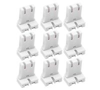 GRIRIW Portalámparas para tubos fluorescentes LED, Base de lámpara, soporte colgante enchufable, PC blanco, paquete de 10 piezas para oficina y hogar