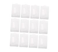 GRIRIW Protectores Color Blanco 12 de Plástico Transparente de Identificación con Orificio de Apertura Resistentes y Prácticos para Tarjetas Bancarias Membresía para Uso Diario