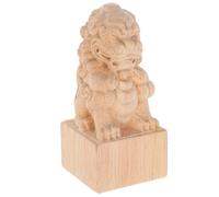 GRIRIW Remates de Madera Maciza Tallados Mano para Postes Decoración Clásica de Puente Romano Remate Versátil para Barras de Cortina y Cercas de Perros Fu Foo Khaki