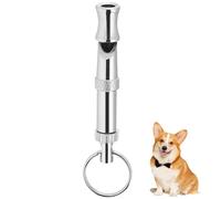 GRIRIW Silbato para Perros Tono Ajustable y Sonido Ultrasónico, Fabricado en Latón Niquelado Resistente, Llavero para Entrenamiento de Perros