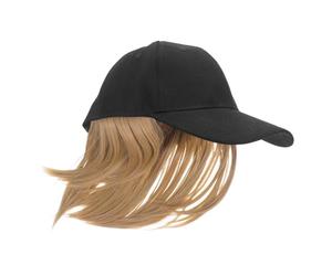 GRIRIW Sombrero de Mujer con Peluca y Gorra de Béisbol en Seda Resistente al Calor, Decoracion Verano para Shopping y Travel con Efecto Decorativo y Aspecto Natural