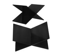 GRIRIW Soporte para Libros Acrílico Negro 2 Piezas Abierto Estantería para Libros de Lectura y Documentos Atril de Mesa Compacto para Cocina Oficina y Hogar