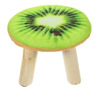 GRIRIW Taburete Pequeño de Madera Maciza, Diseño Compacto y Antideslizante, Color Verde Kiwí, Asiento Niños y Adultos, Adecuado para Cambiar Zapatos en Casa, Taburete Funcional y Ligero