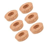 GRIRIW Tapones de Corcho de Madera con Orificio Central 6,5 Cm, Juego de 6 Piezas para Jarrones Hidropónicos Transparentes, Accesorios para Jardineras de Pared y Terrarios de Plantas