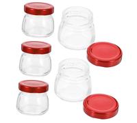 GRIRIW Tarro de Vidrio Sellado 5 Piezas Contenedor de Almacenamiento Transparente Botellas de Alimentos Multifuncional para Miel y Gelatina de Cocina